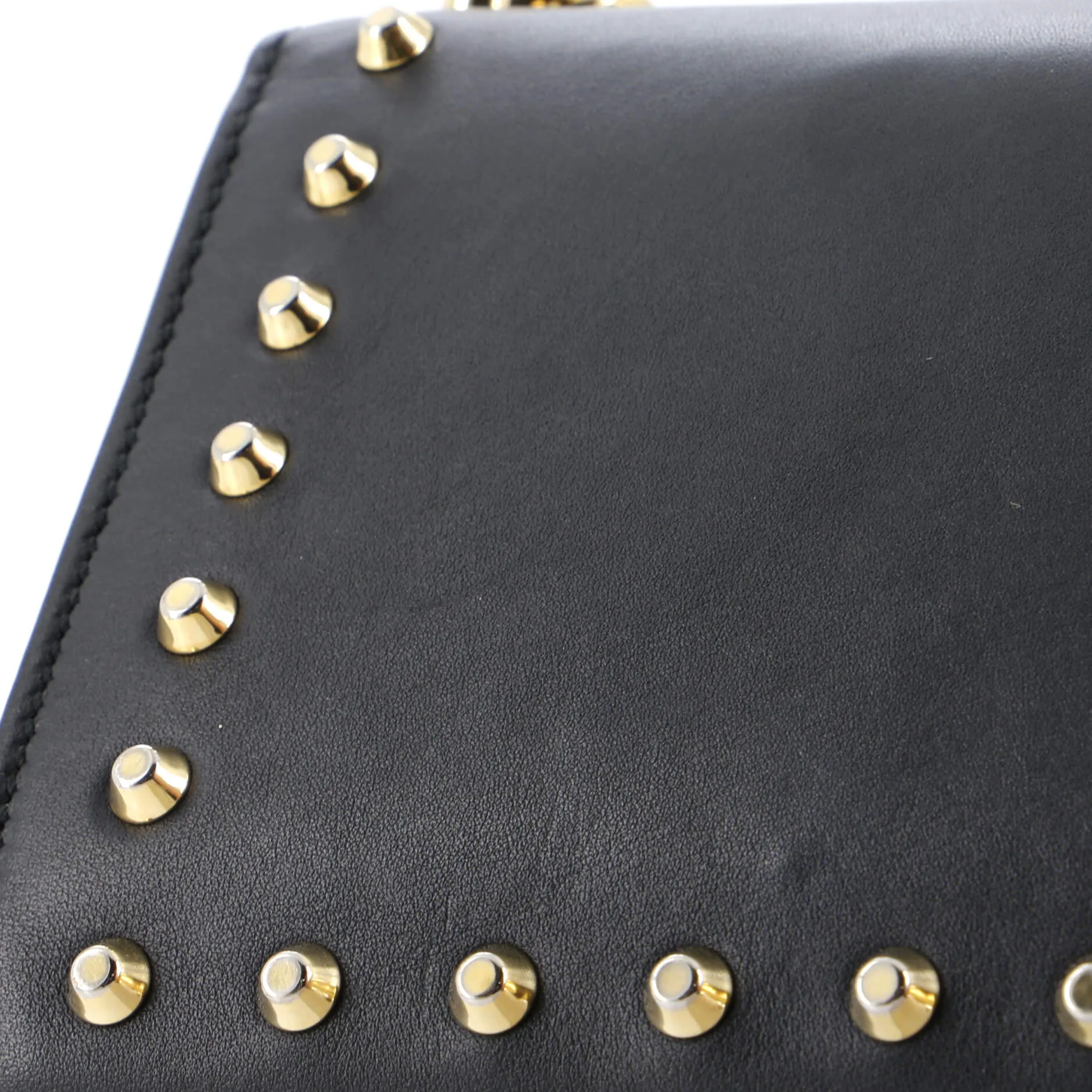 Pearly Padlock Shoulder Bag Studded Leather Small
