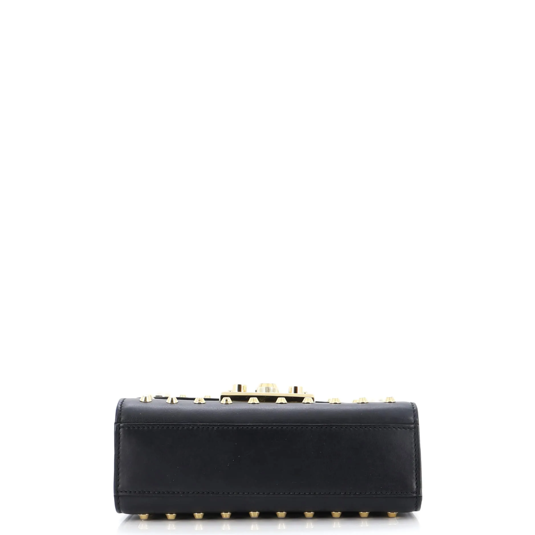 Pearly Padlock Shoulder Bag Studded Leather Small