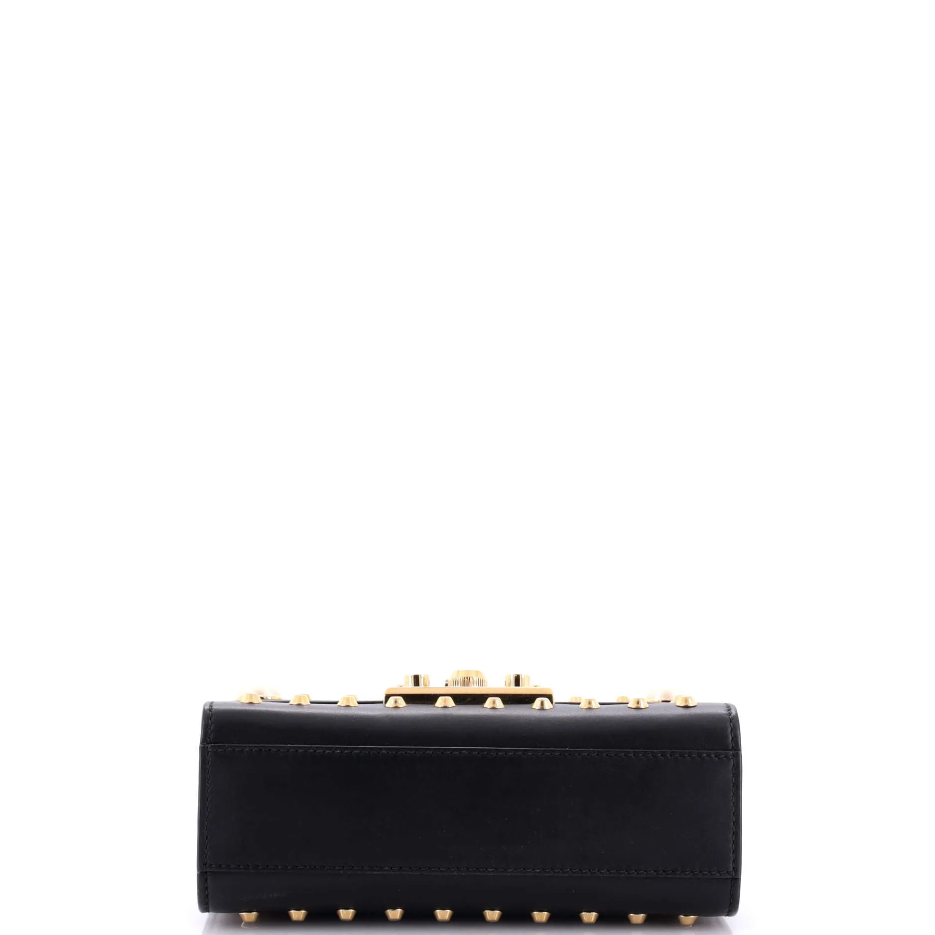 Pearly Padlock Shoulder Bag Studded Leather Small