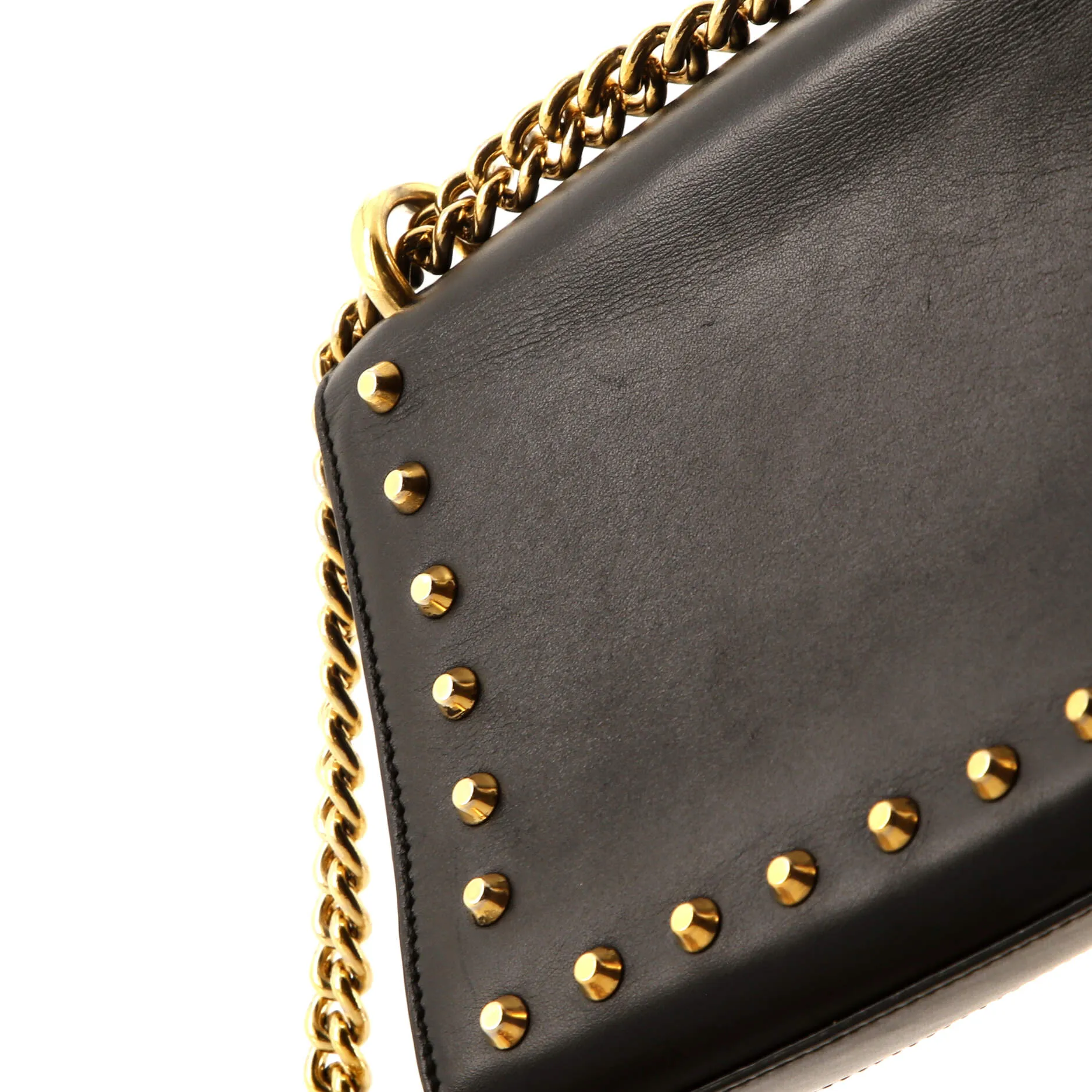 Pearly Padlock Shoulder Bag Studded Leather Small