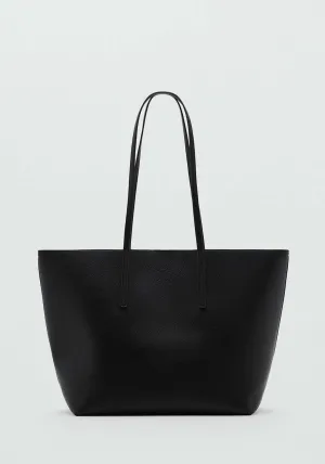 Pebbled effect shopper bag - Black