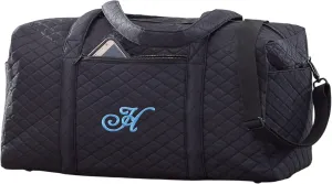 Personalization Universe Embroidered Initial Quilted Duffel Bag