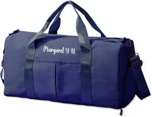 Personalized Duffel Gym Bag for Women,Custom Embroidered Name Weekend Overnight Bag with Shoe Compartment Wet/Dry Pocket