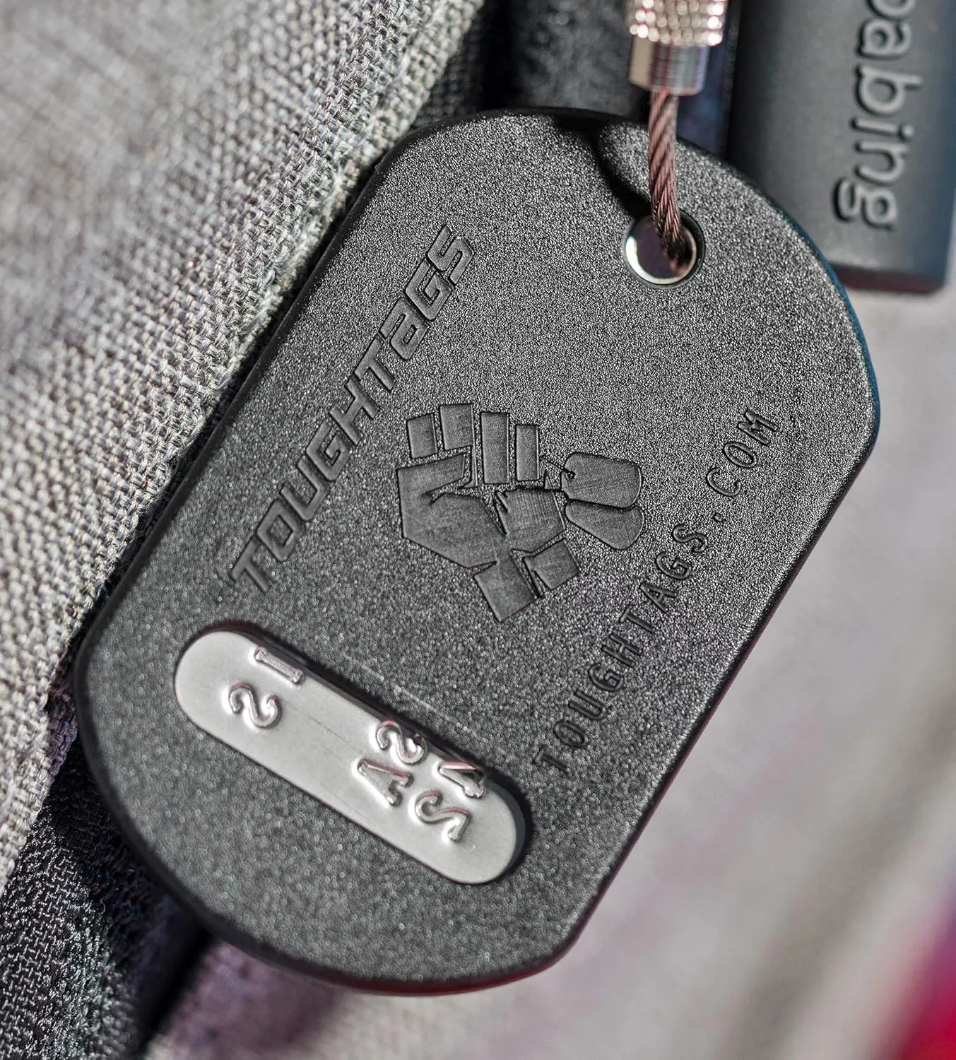 Personalized Luggage Tag - Stainless Steel Embossed tag with Your Custom Text (Green)