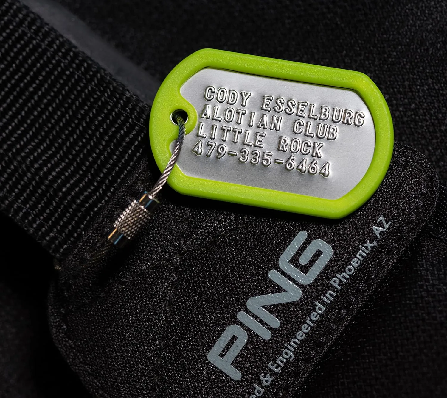 Personalized Luggage Tag - Stainless Steel Embossed tag with Your Custom Text (Green)