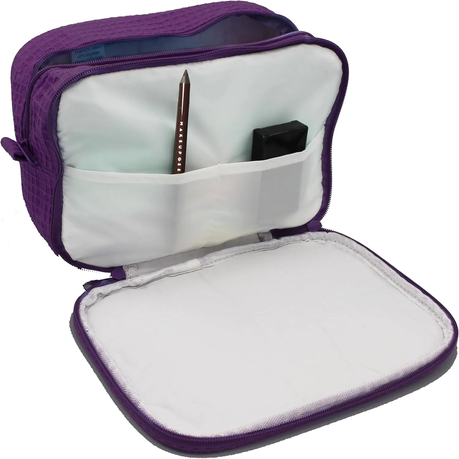 Personalized Makeup Bag - Bridesmaid Make Up Cosmetic Case - Monogrammed and Embroidered (Purple)