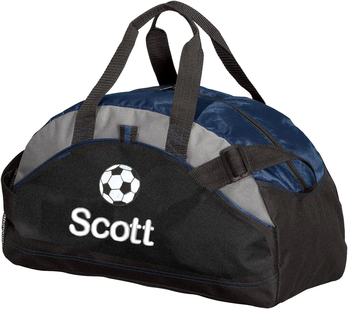 Personalized Soccer Duffel Bag, Men and Women, Sport Bag with Monogrammed Name, Navy