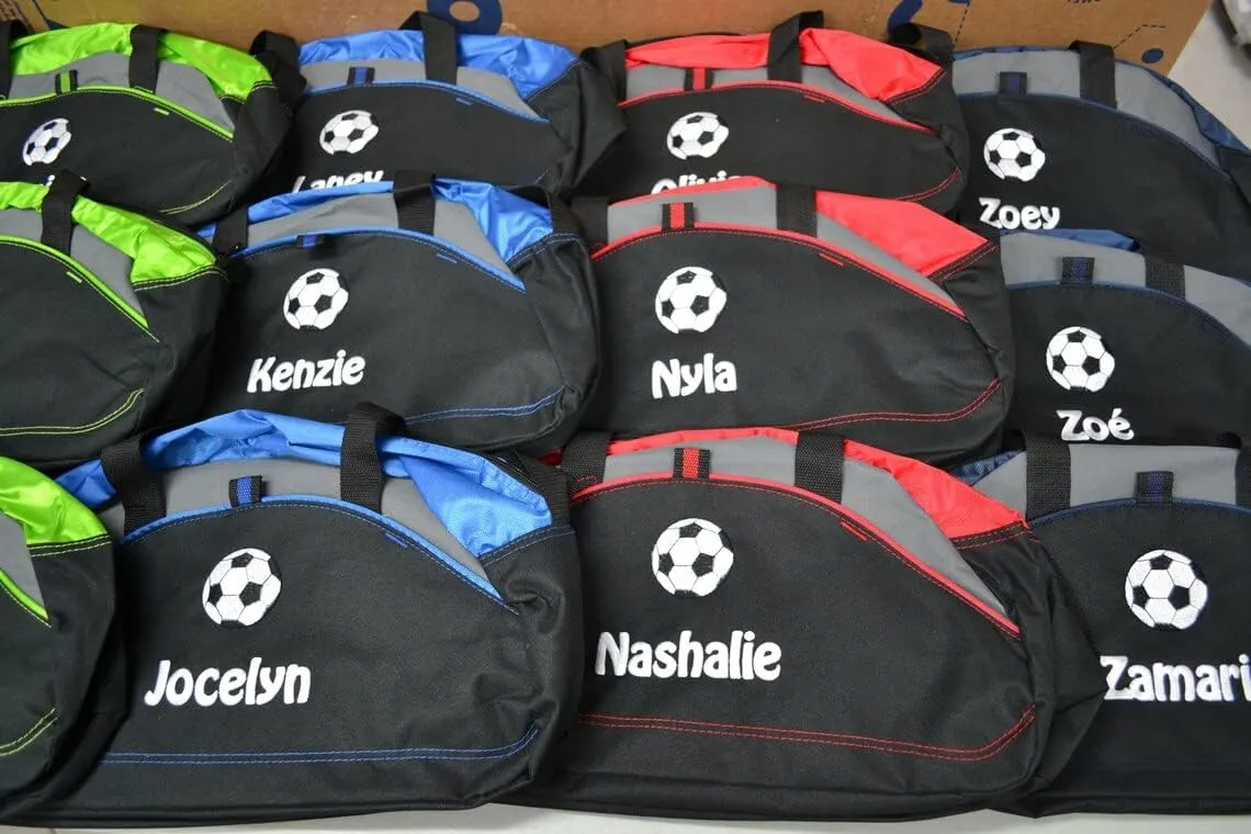 Personalized Soccer Duffel Bag, Men and Women, Sport Bag with Monogrammed Name, Navy