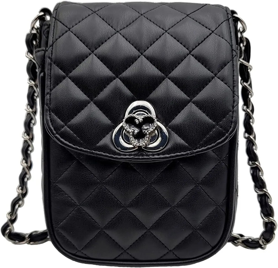Phone Crossbody Bags for Women Small Vegan Leather Mini Shoulder Wallet Card Quilted Purse