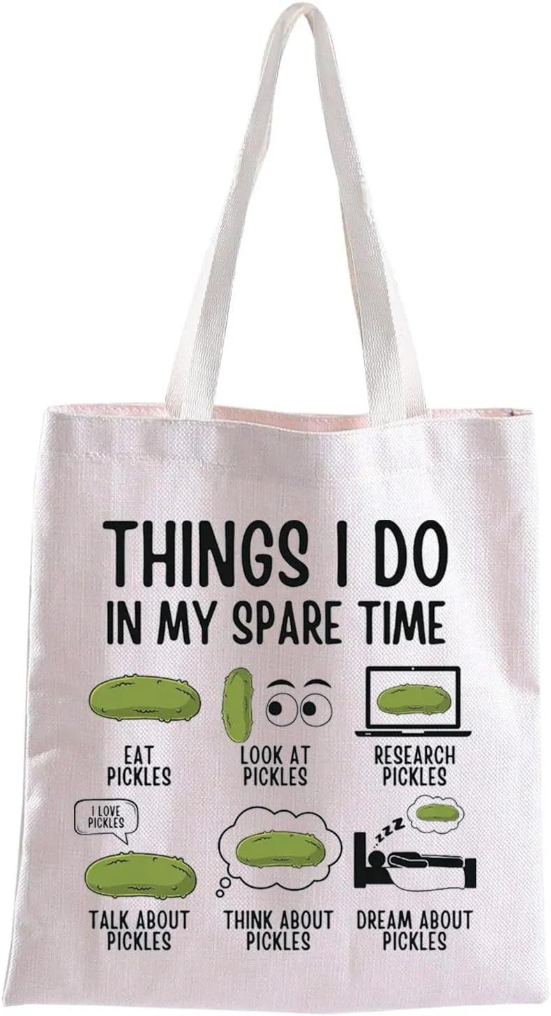 Pickle Tote Bag Pickle Gift Funny Pickle Shopping Bag Pickled Cucumber Gift Pickle Lover Gift Cucumber Lover Handbag