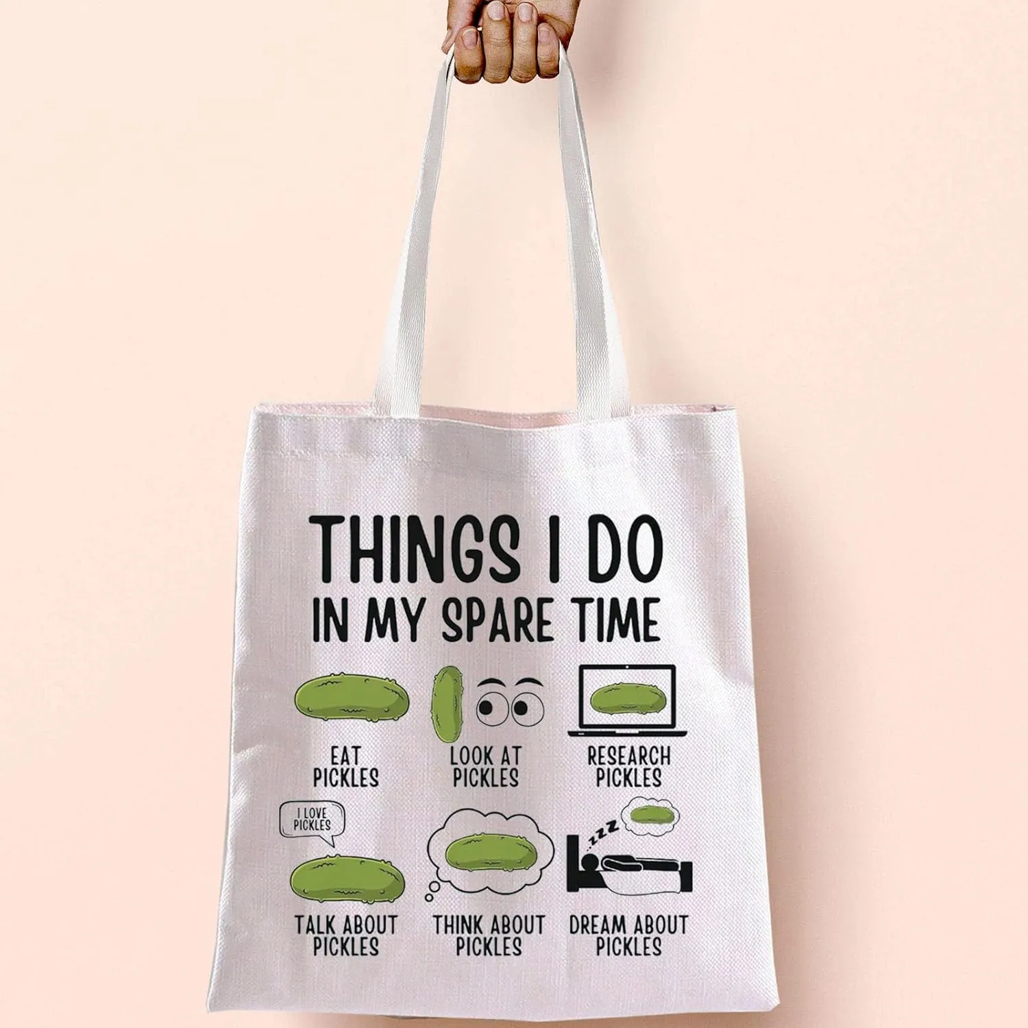 Pickle Tote Bag Pickle Gift Funny Pickle Shopping Bag Pickled Cucumber Gift Pickle Lover Gift Cucumber Lover Handbag
