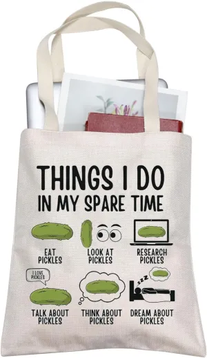 Pickle Tote Bag Pickle Gift Funny Pickle Shopping Bag Pickled Cucumber Gift Pickle Lover Gift Cucumber Lover Handbag
