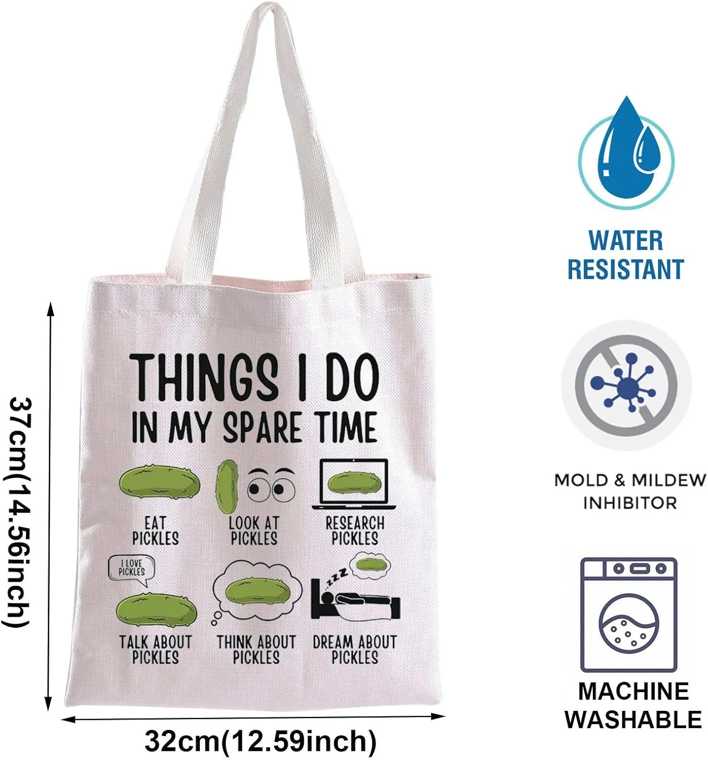 Pickle Tote Bag Pickle Gift Funny Pickle Shopping Bag Pickled Cucumber Gift Pickle Lover Gift Cucumber Lover Handbag