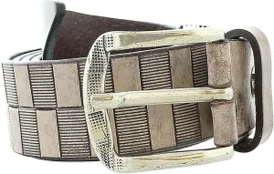 Pierre Cardin Distressed Brown Classic Silver D-Ring Adjustable Belt Adjustable Mens Belt-34 for Mens