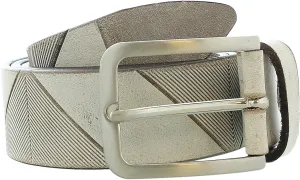 Pierre Cardin Distressed Taupe Classic Silver D-Ring Adjustable Belt Adjustable Mens Belt-32 for Mens