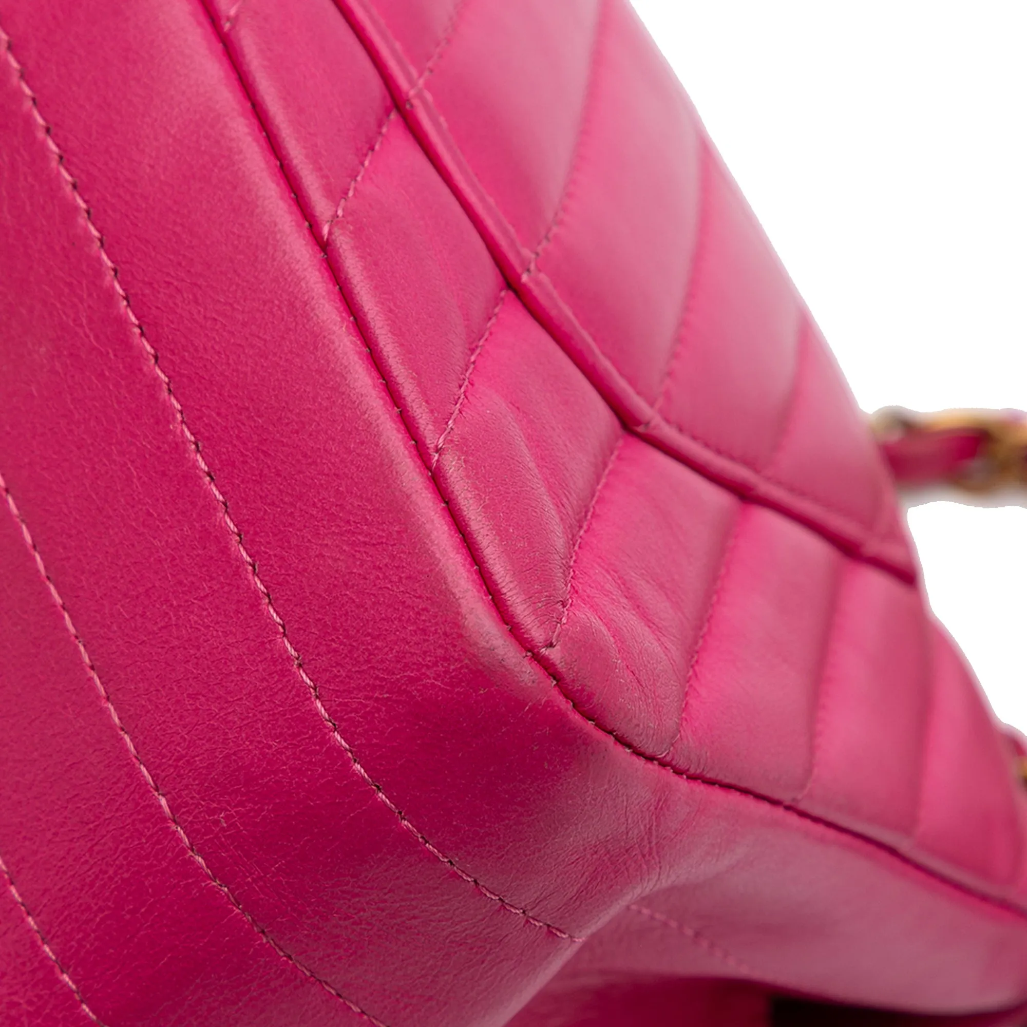 Pink Chanel Mini Rectangular Classic Chevron Lambskin Single Flap Crossbody Bag