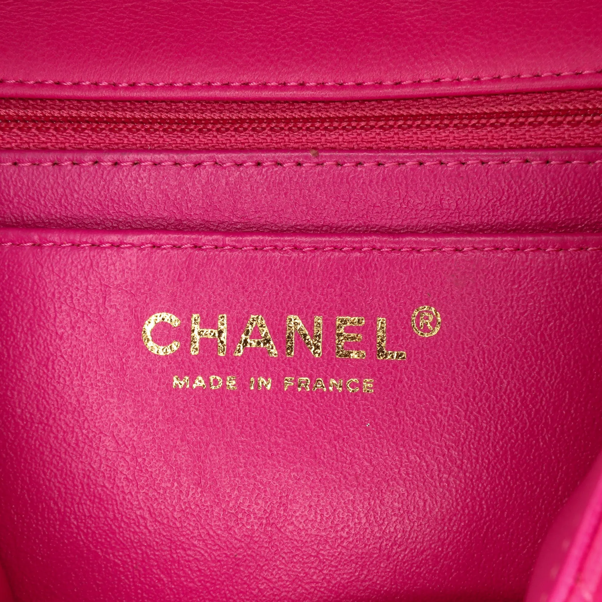 Pink Chanel Mini Rectangular Classic Chevron Lambskin Single Flap Crossbody Bag