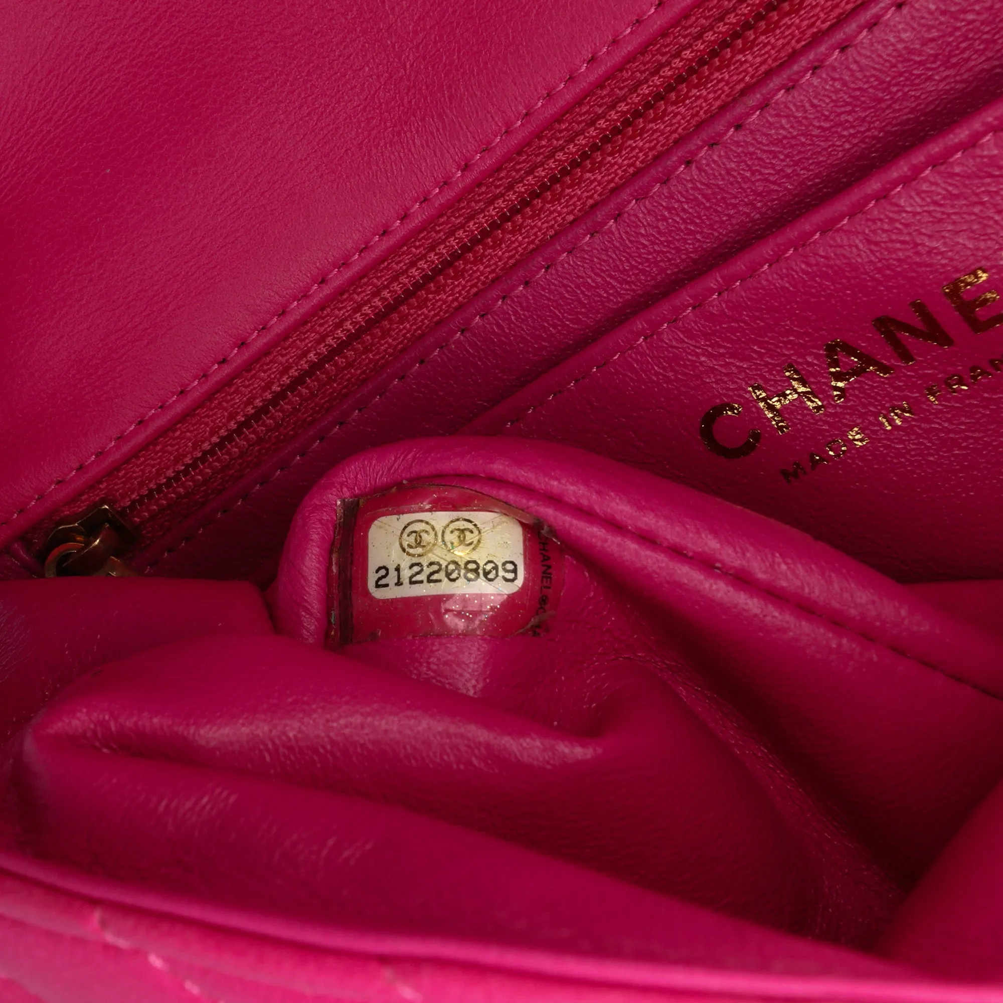 Pink Chanel Mini Rectangular Classic Chevron Lambskin Single Flap Crossbody Bag