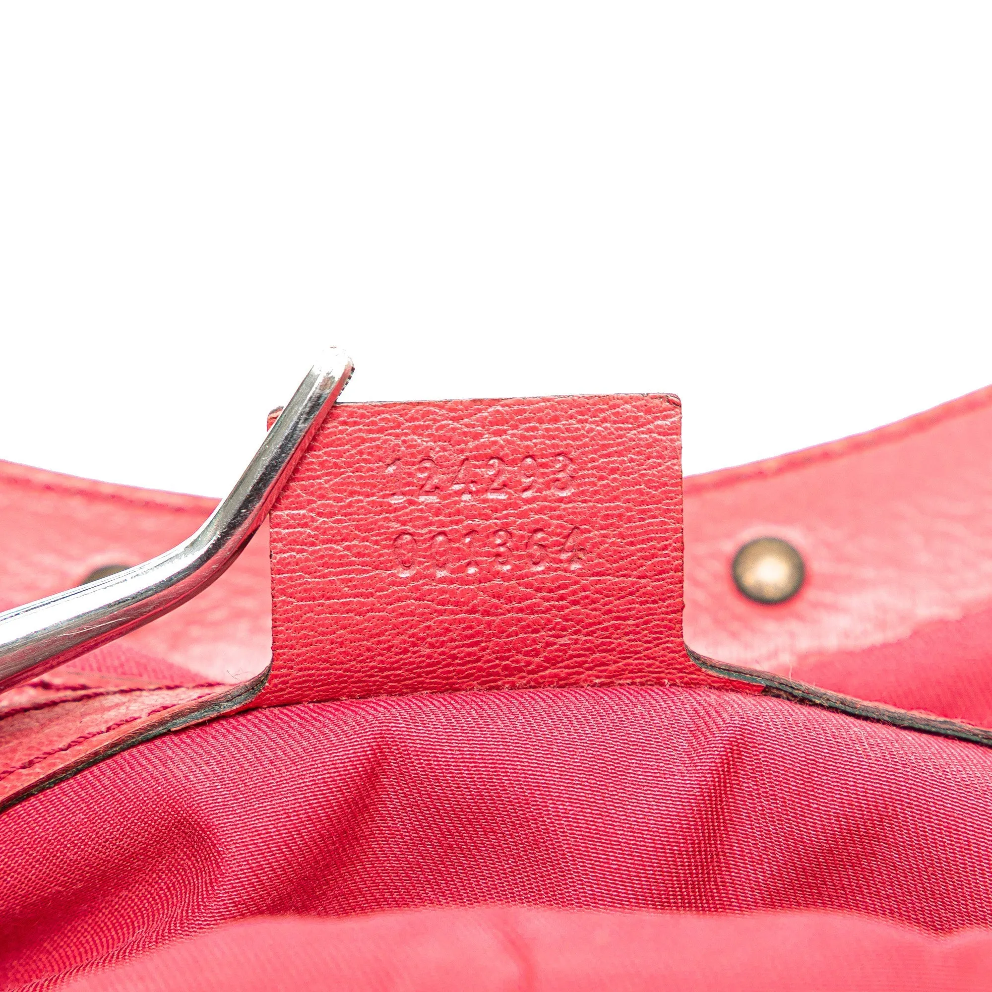 Pink Gucci Leather Bamboo Studded Hobo