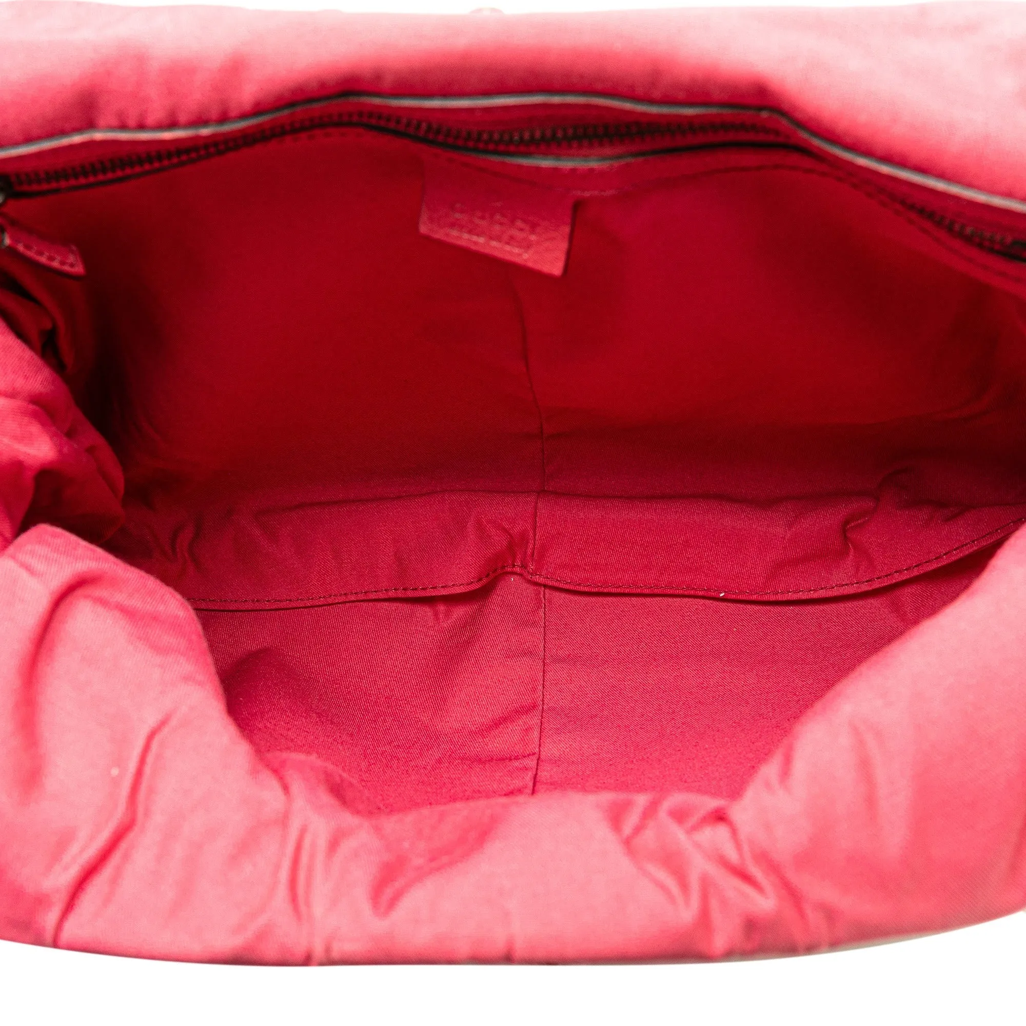 Pink Gucci Leather Bamboo Studded Hobo