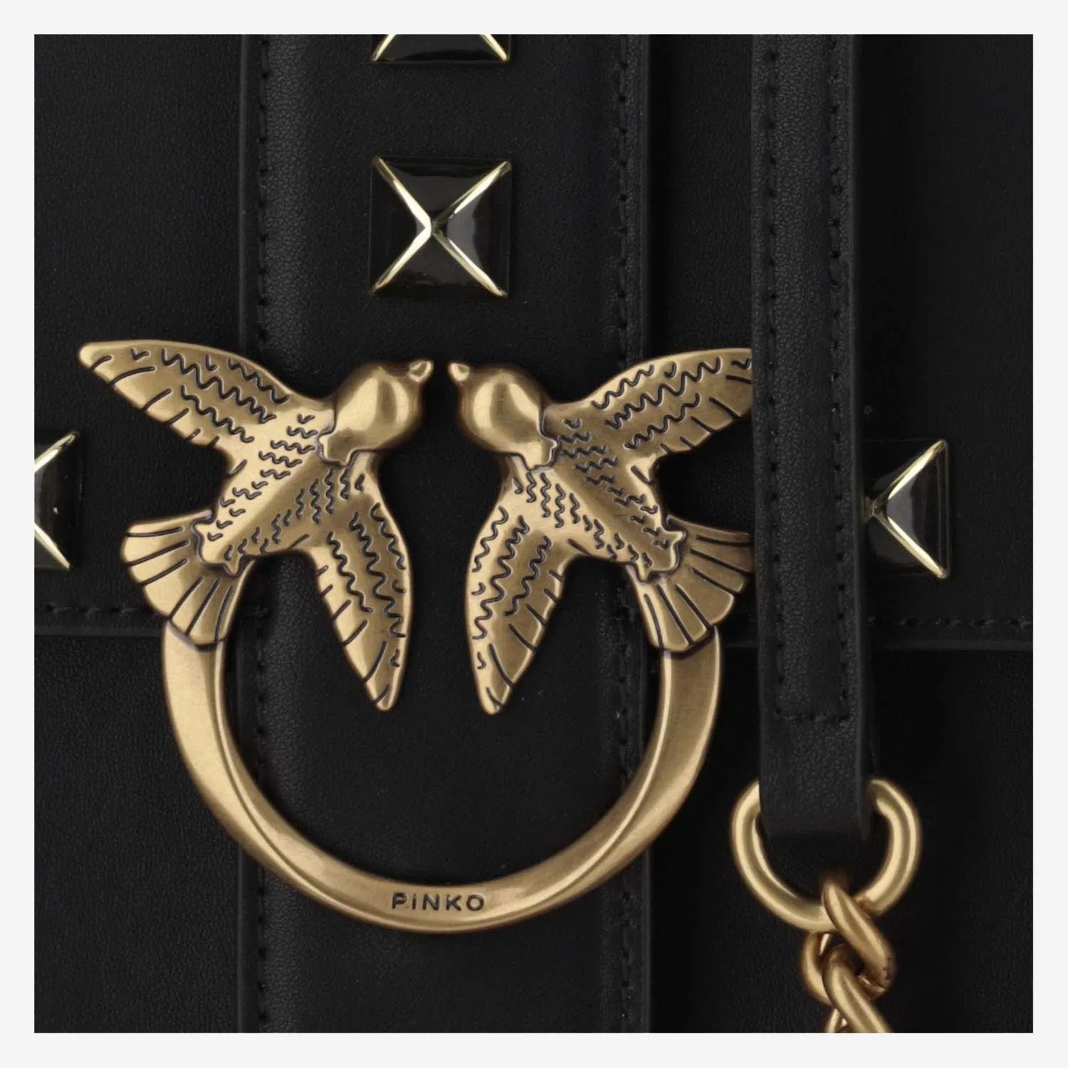 Pinko Classic Love One Bag With Enameled Studs