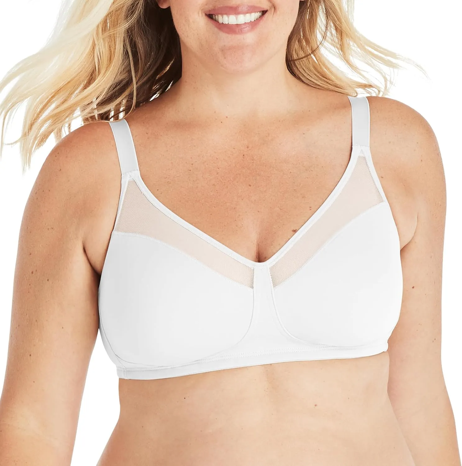 Playtex Women's Wireless Minimizer Bra, 18 Hour Plus-Size T-Shirt Bras Available, Smoothing, 4697