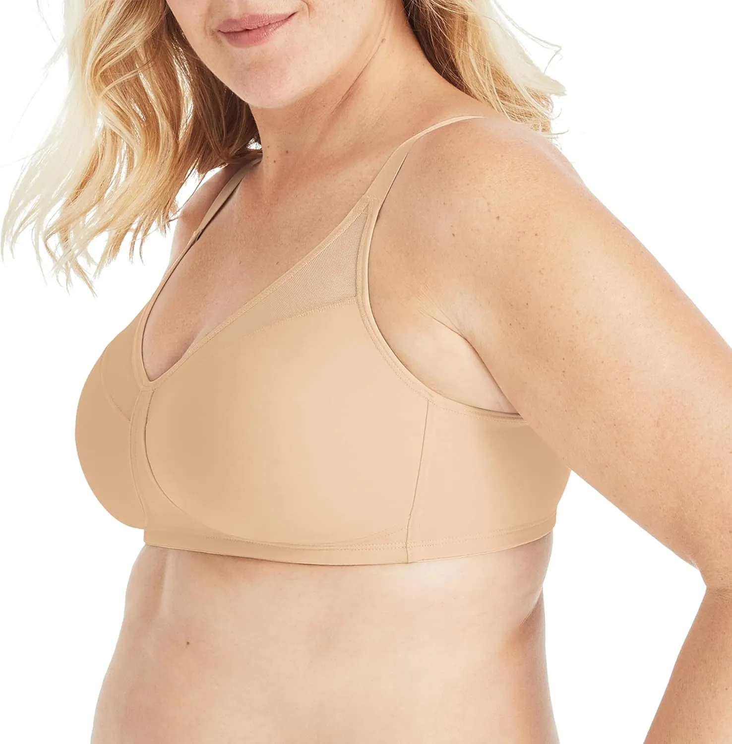 Playtex Women's Wireless Minimizer Bra, 18 Hour Plus-Size T-Shirt Bras Available, Smoothing, 4697