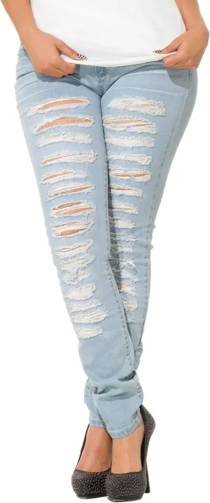 Poetic Justice Women's Curvy Fit Stretch Denim Mid Rise Skinny Jeans