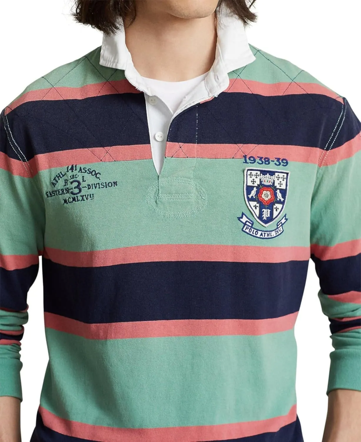 POLO RALPH LAUREN Men's Classic Fit Striped Jersey Rugby Shirt