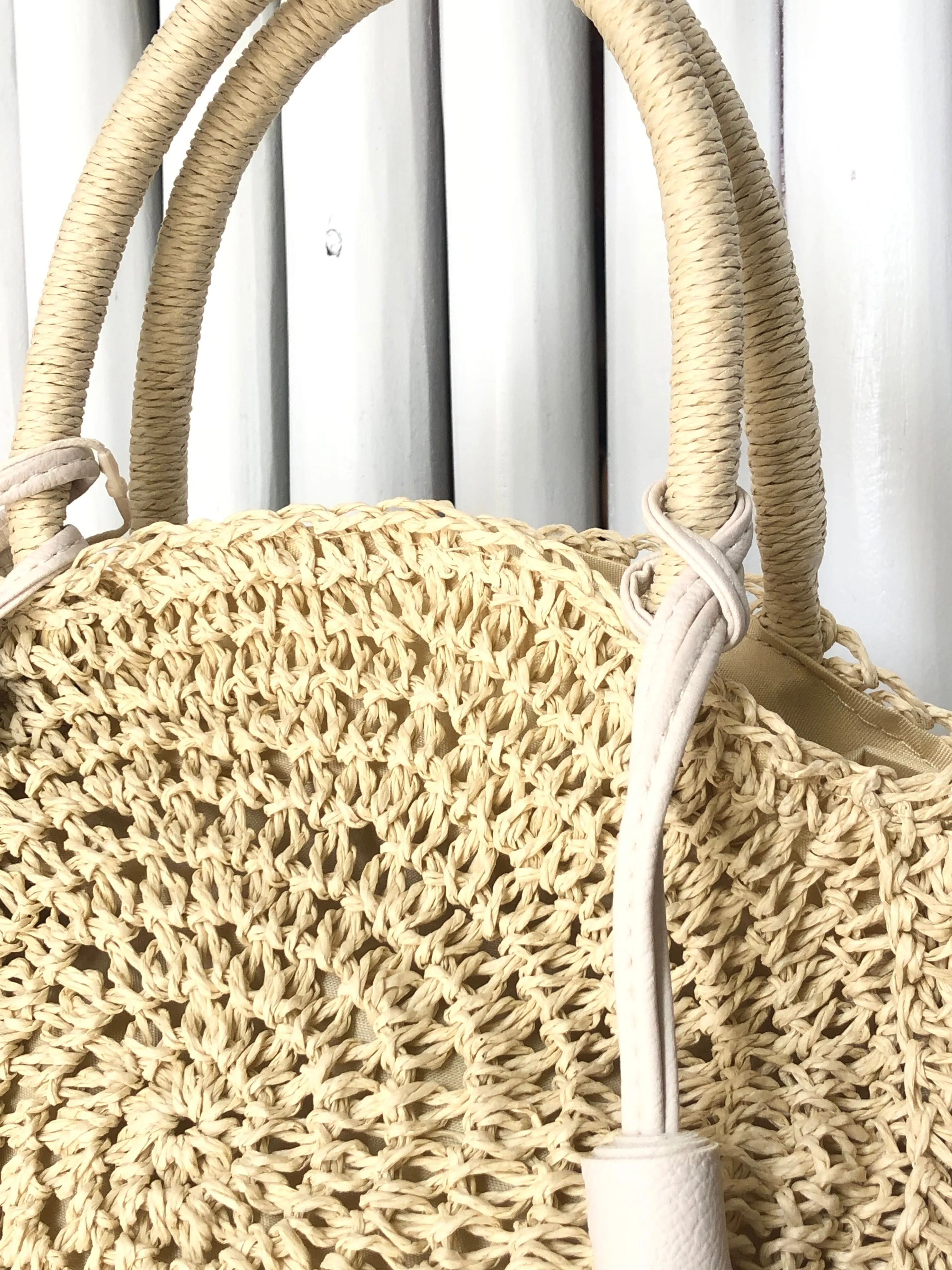 Pom Pom Round Crossbody Handle Bag
