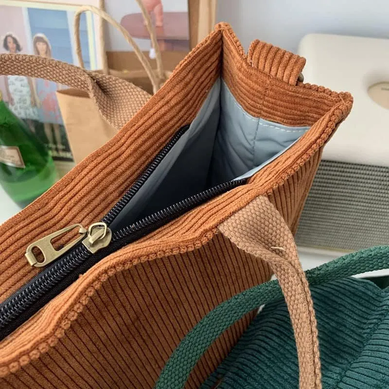 Pooyikoi New Corduroy Shoulder Bag Foreign Trade Retro Schoolgirl Canvas Diagonal Straddle Bag Art Versatile Handbag