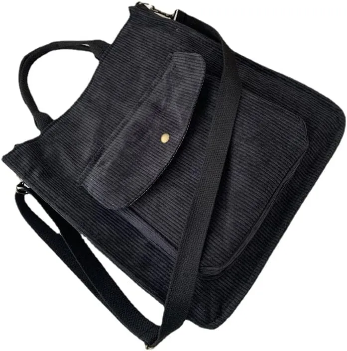 Pooyikoi New Corduroy Shoulder Bag Foreign Trade Retro Schoolgirl Canvas Diagonal Straddle Bag Art Versatile Handbag