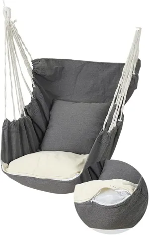 Portable Camping Hammock Outdoor Hammocks Chair with 2 Tree Straps for Beach Garden Backyard for Backpacking Beach (Color : Grey)