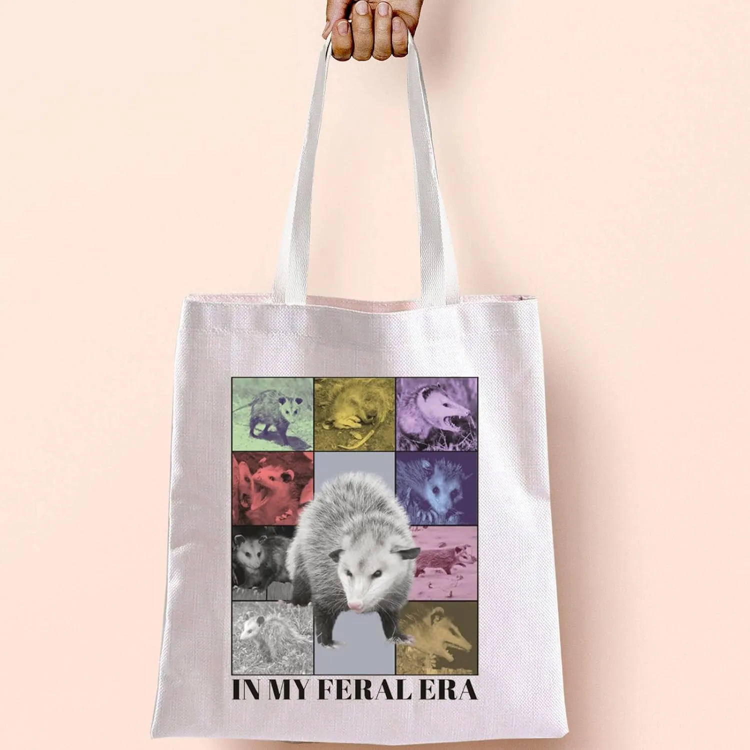 Possum Tote Bag Possum Themed Gift Opossum Lover Grocery Shopping Handbag Possum Owner Gift For Women In My Feral Era Tote