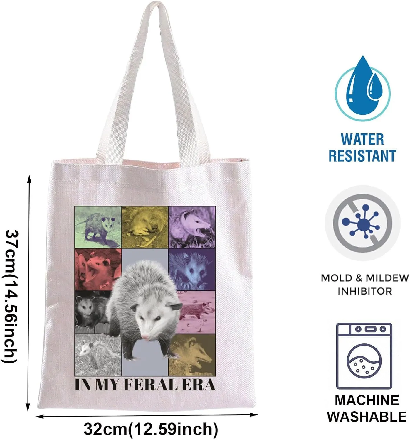 Possum Tote Bag Possum Themed Gift Opossum Lover Grocery Shopping Handbag Possum Owner Gift For Women In My Feral Era Tote