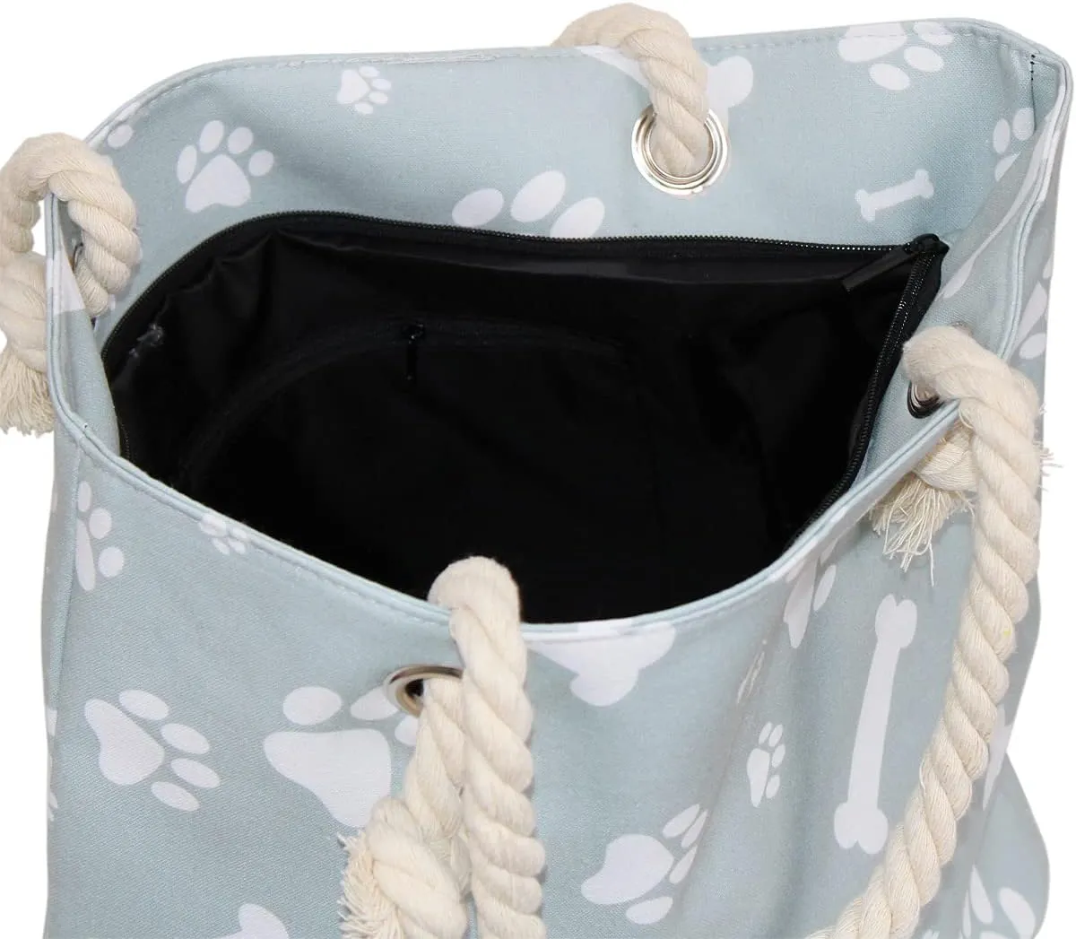 Premium Dog Cat Puppy Kitty Animal Paws Print Canvas Tote Shoulder Bag Handbag