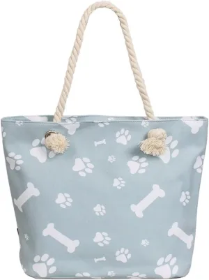 Premium Dog Cat Puppy Kitty Animal Paws Print Canvas Tote Shoulder Bag Handbag