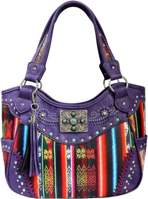 Premium Native Studded Concealed Carry Purse Western Style Country Leather Handbag Women Shoulder Bag in 4 colors