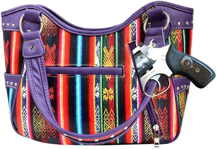 Premium Native Studded Concealed Carry Purse Western Style Country Leather Handbag Women Shoulder Bag in 4 colors