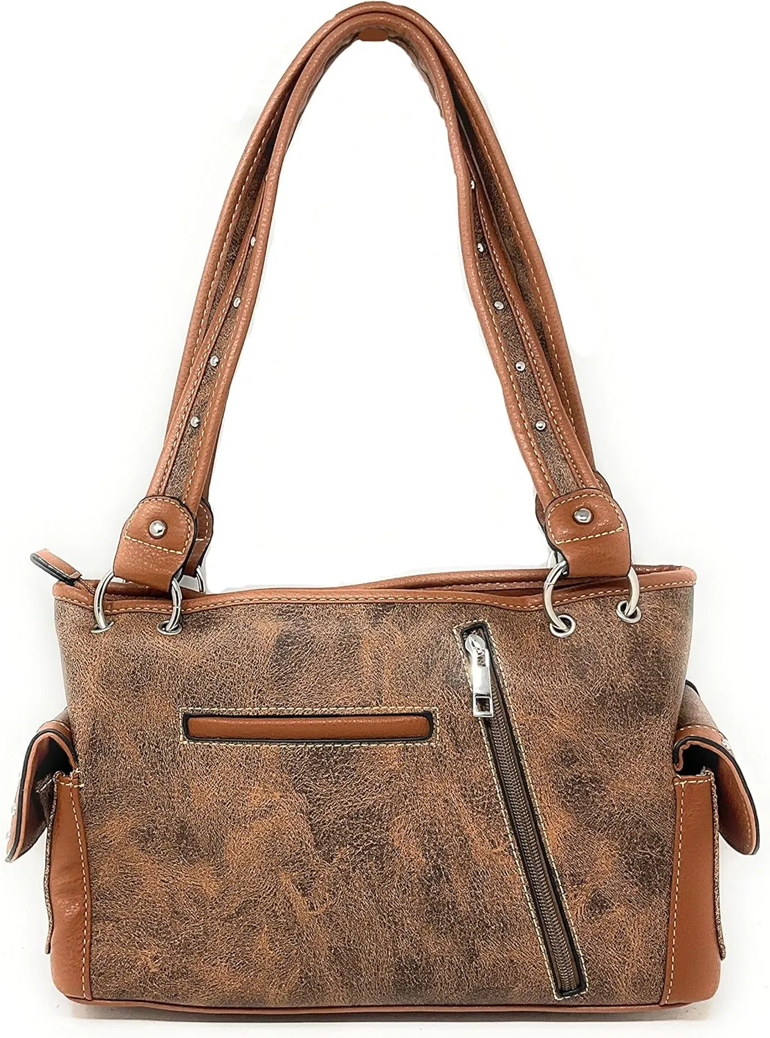Premium Rhinestone Cross Western Embroidered Concealed Carry Handbag Purse in 6 colors