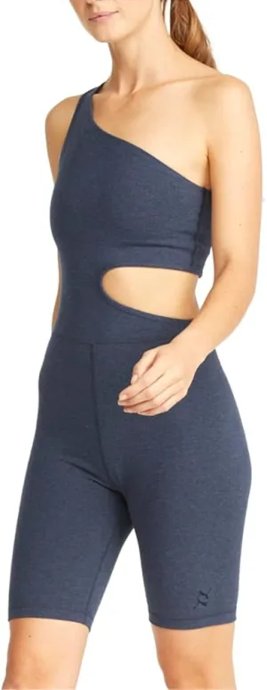PUMA Womens Exhale One Shoulder Leotard Bodysuit Casual - Blue - Size L