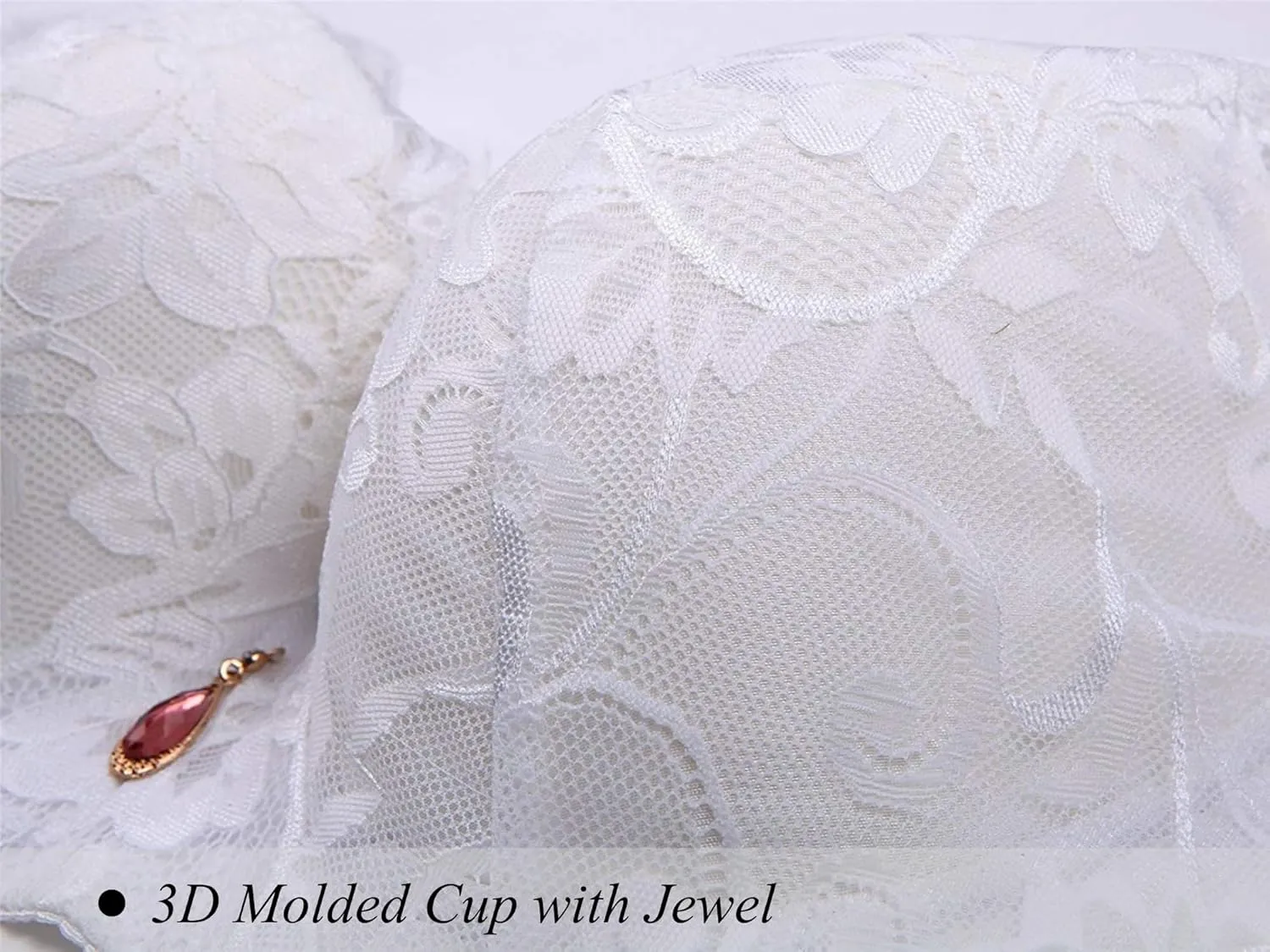 Push Up Bras for Women Plus Size Floral Lace Underwire Soft Cup Everyday Bra