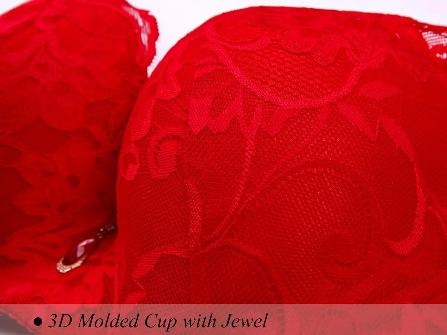 Push Up Bras for Women Plus Size Floral Lace Underwire Soft Cup Everyday Bra