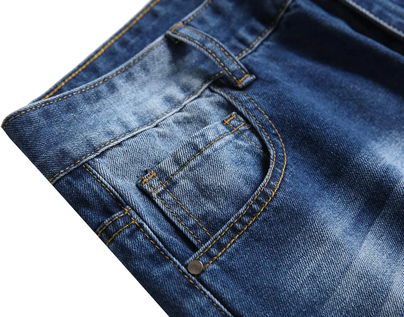 QIMYUM Mens Ripped Jeans, Distressed Destroyed Slim Fit Straight Leg Denim Pants