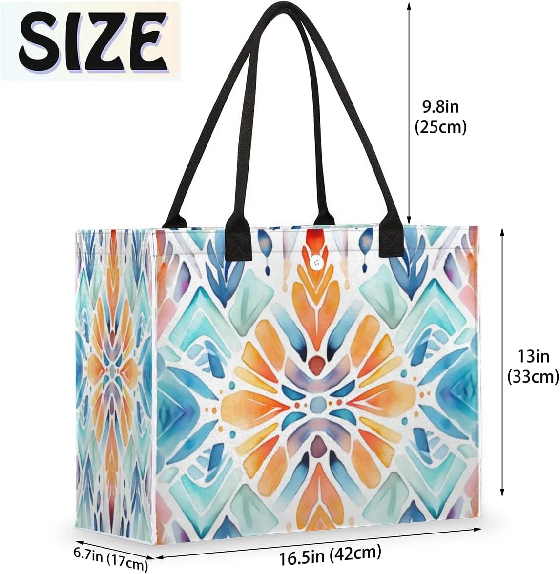 QsirBC Abstraction Design Theme Tote Bag for Women Shoulder Bags with Pockets Handbags Purses Large Totes