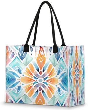 QsirBC Abstraction Design Theme Tote Bag for Women Shoulder Bags with Pockets Handbags Purses Large Totes