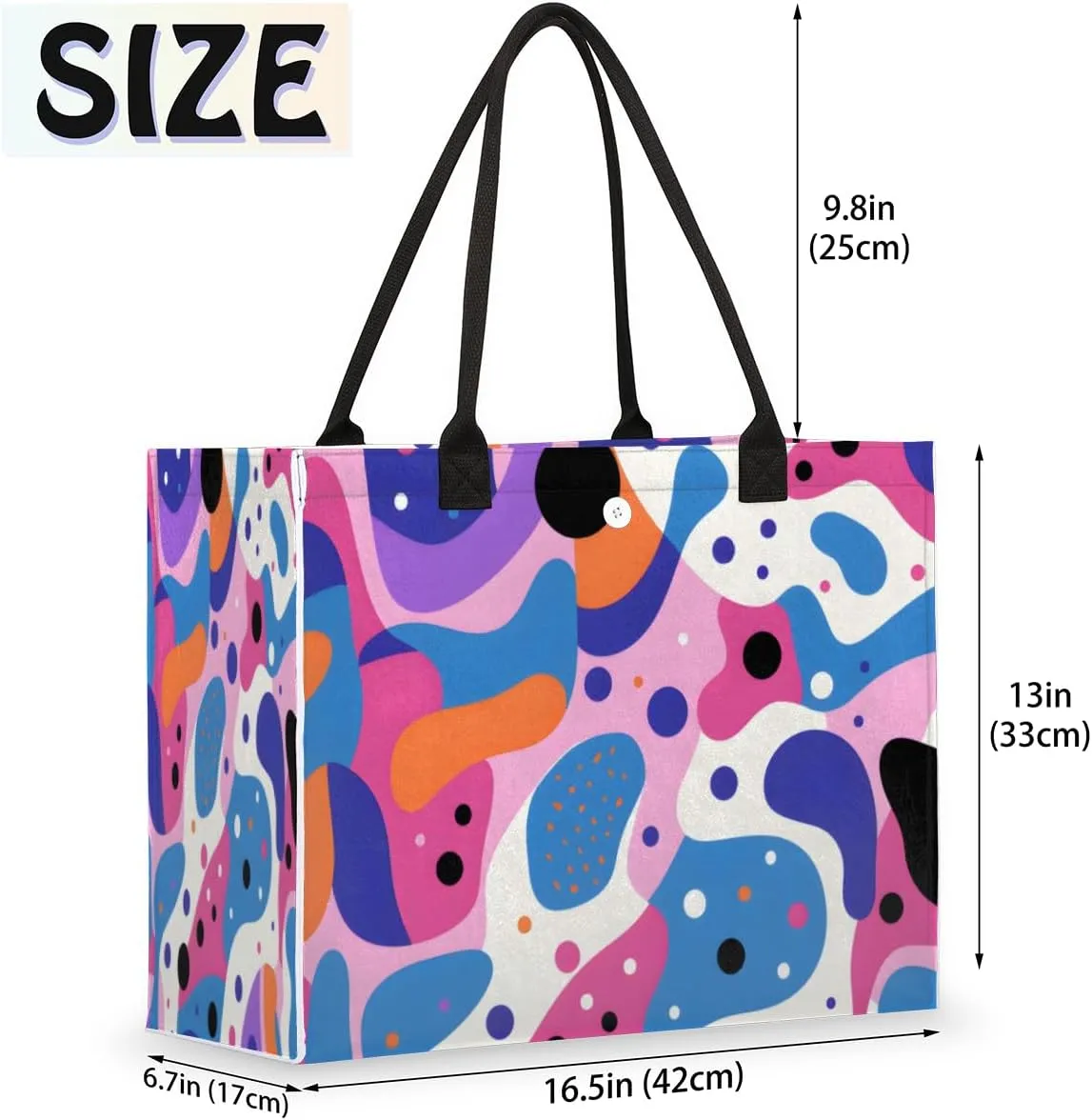 QsirBC Abstractions Classic Texture Tote Bag for Women Shoulder Bags with Pockets Handbags Purses Large Totes