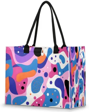 QsirBC Abstractions Classic Texture Tote Bag for Women Shoulder Bags with Pockets Handbags Purses Large Totes