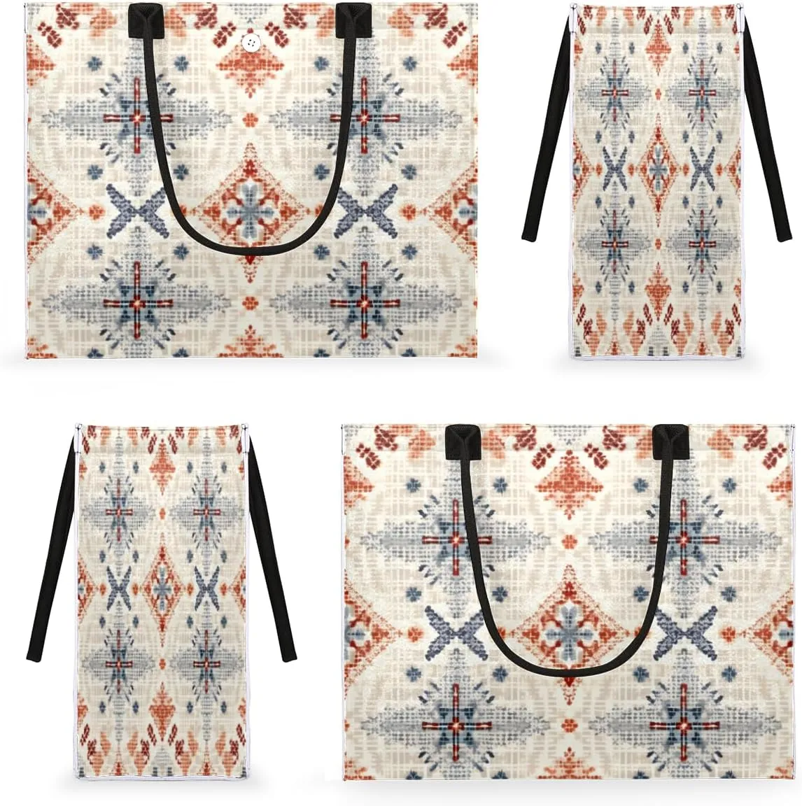 QsirBC Abstractions Decor Design Tote Bag for Women Shoulder Bags with Pockets Handbags Purses Large Totes