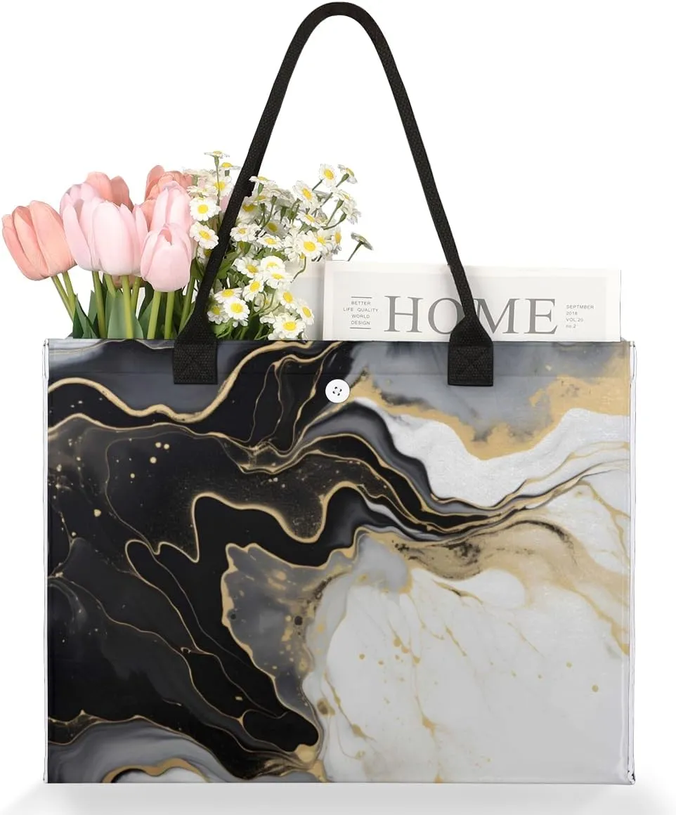 QsirBC Abstractions Decor Pattern Tote Bag for Women Shoulder Bags with Pockets Handbags Purses Large Totes